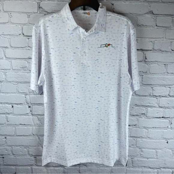 Straight Down Shirt Men’s Medium Short Sleeve Golf Polo‎ Floral AOP Hawaiian - Picture 2 of 10